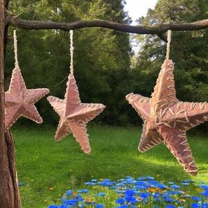 Artisan Crafted Bark & Twine Stars